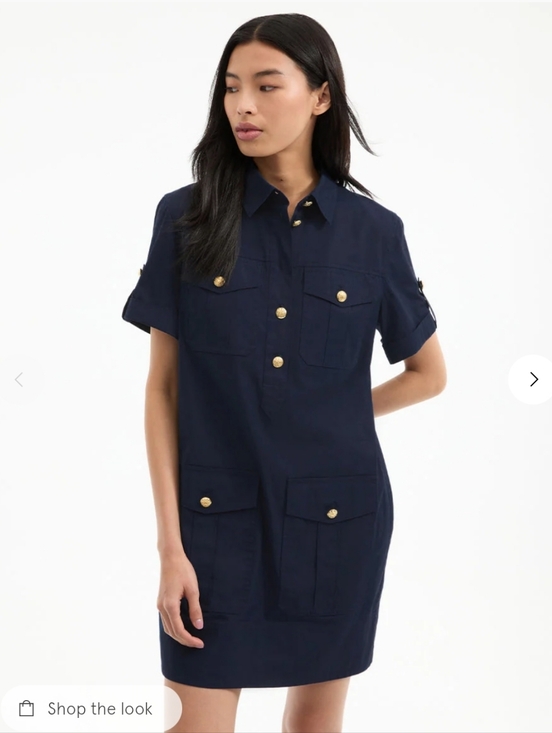 Veronica Beard Dresses & Skirts - Veronica Beard Lucca Navy Blue Cargo Cotton Shift Dress Size US 6